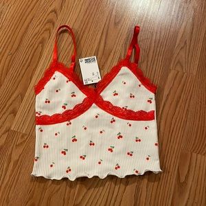H&M cherry print tank top